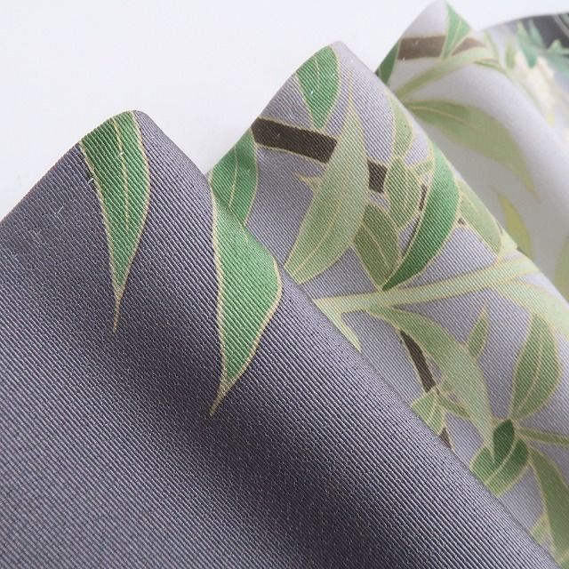 ❁tomihisa❁新品 秀美謹製 枝花 落款 着物 正絹 仕付け糸付”静と華の