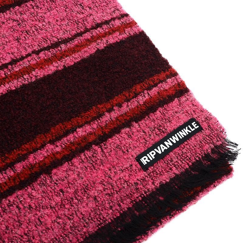 24 AW マルチボーダーストール マフラー Mix Plum R 272 リップヴァンウインクル メンズ 5 E 2 A 06178 KANU 29