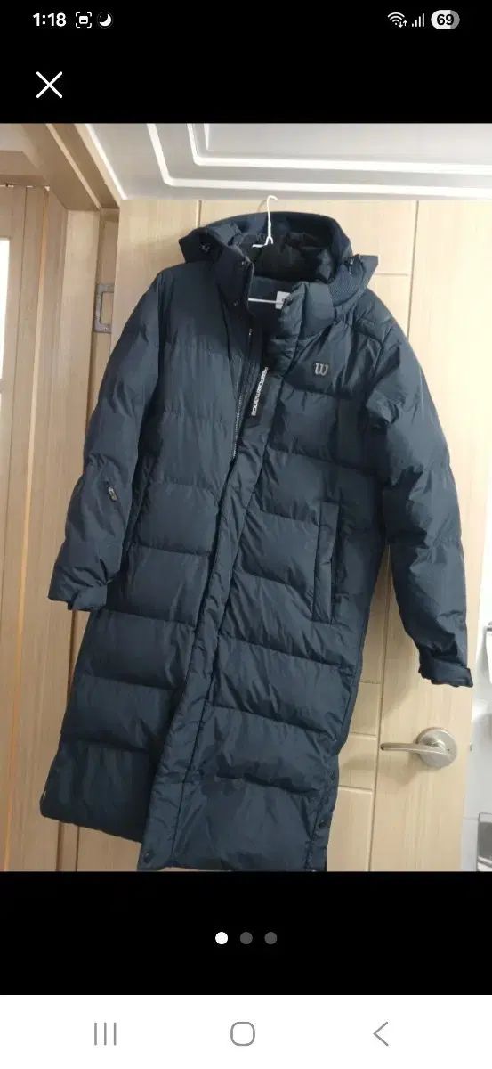 ウィルソン ダウンジャケット ロング丈 ネイビー