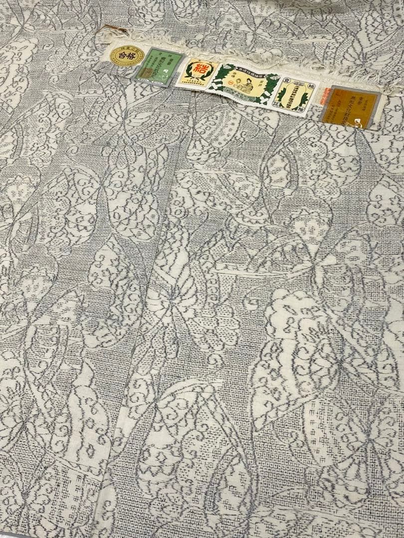 重要無形文化財指定 本場結城紬 奥順謹製 100亀甲 正絹 躾糸付き