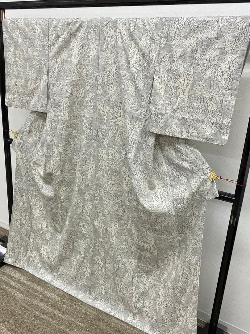 重要無形文化財指定 本場結城紬 奥順謹製 100亀甲 正絹 躾糸付き