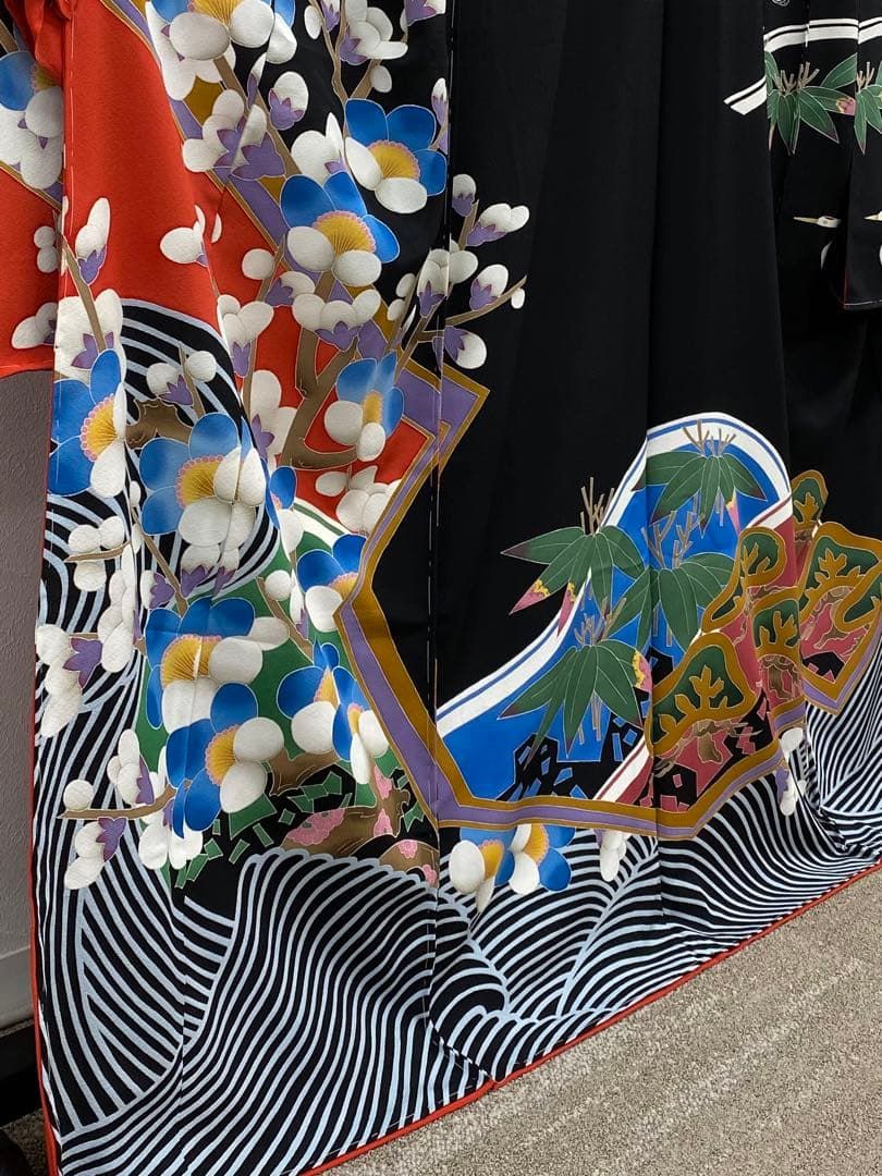 特選 本加賀友禅 宮野勇造 落款入 振袖 仮絵羽 未仕立て品 ふり布付き