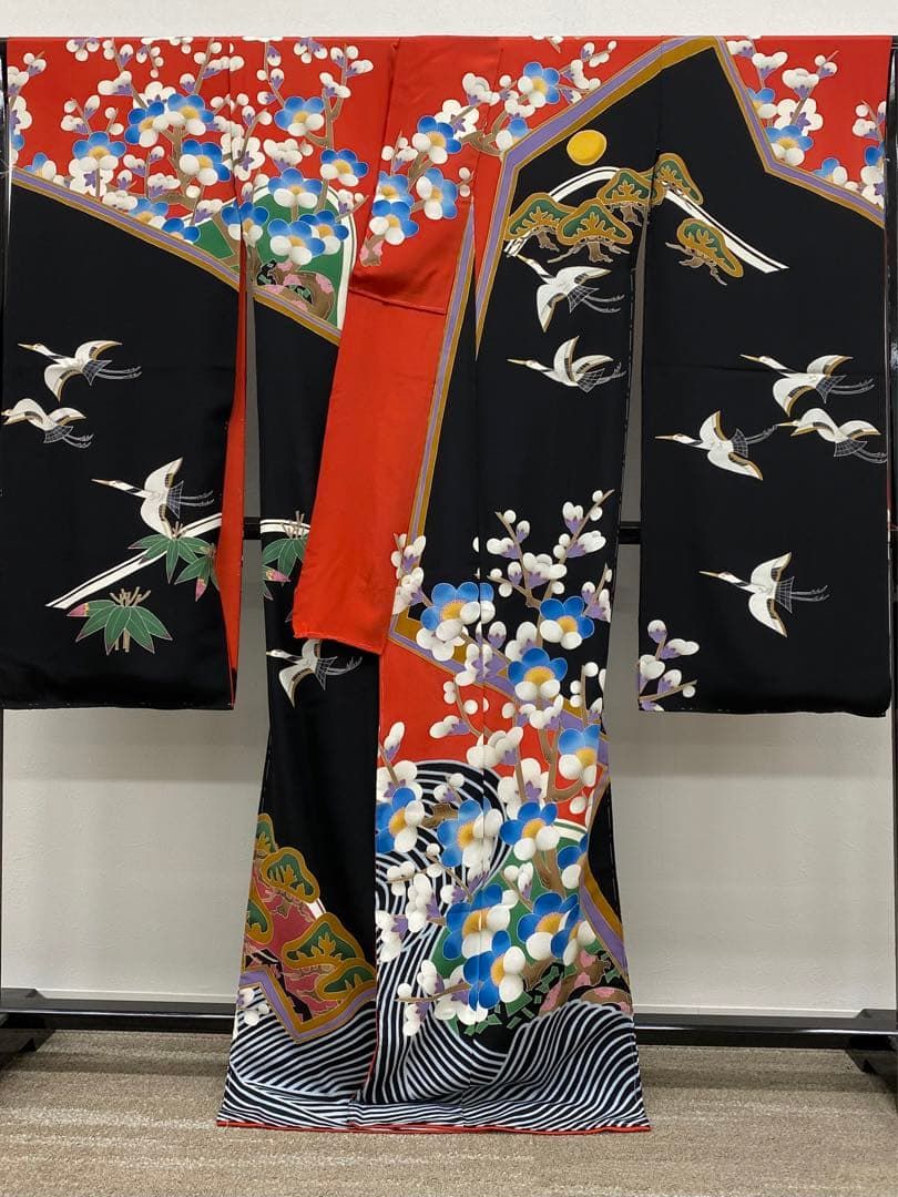 特選 本加賀友禅 宮野勇造 落款入 振袖 仮絵羽 未仕立て品 ふり布付き