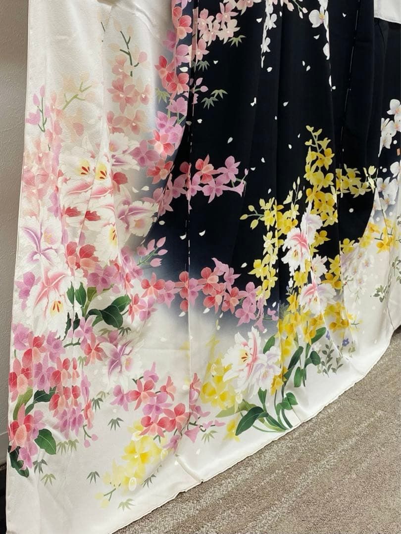 訪問着 手差し 作家物 型友禅 松岡姫 仮絵羽 未仕立て品 伊と幸 胡蝶蘭