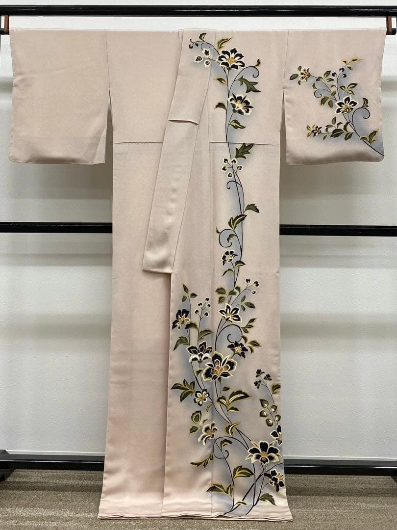 東京友禅 訪問着 金彩 浜ちりめん 正絹 躾糸付き - メルカリ