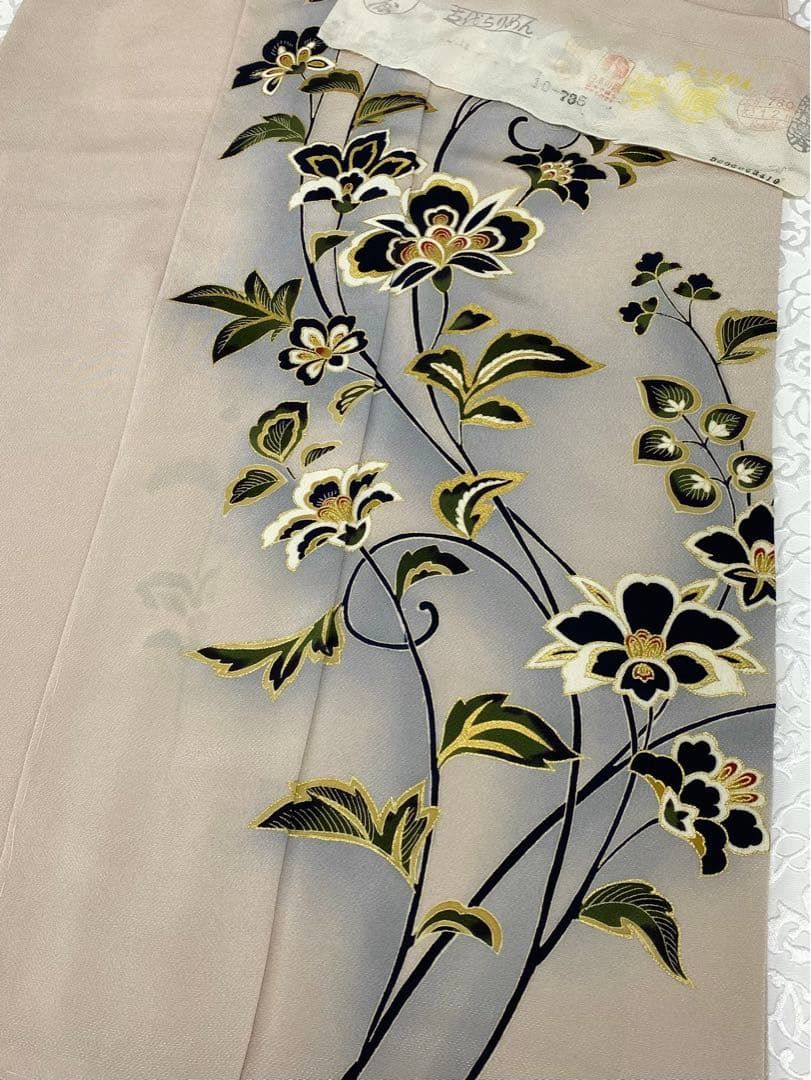 東京友禅 訪問着 金彩 浜ちりめん 正絹 躾糸付き - メルカリ