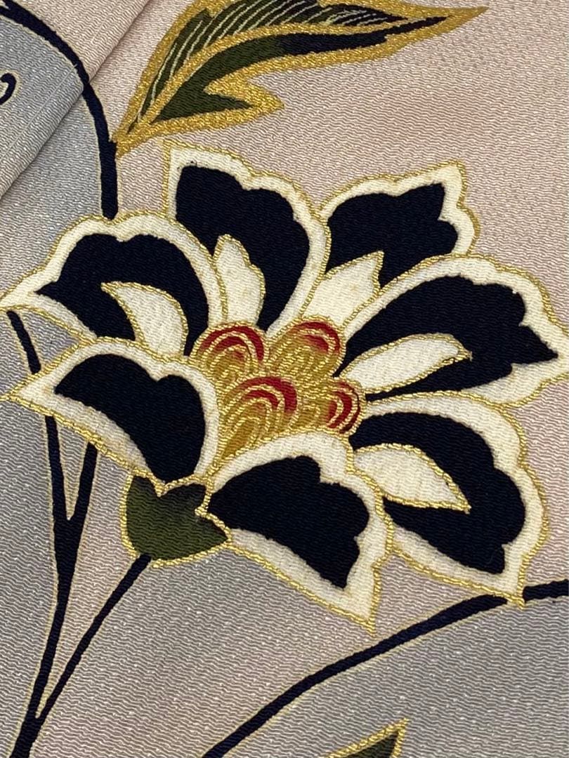 東京友禅 訪問着 金彩 浜ちりめん 正絹 躾糸付き - メルカリ