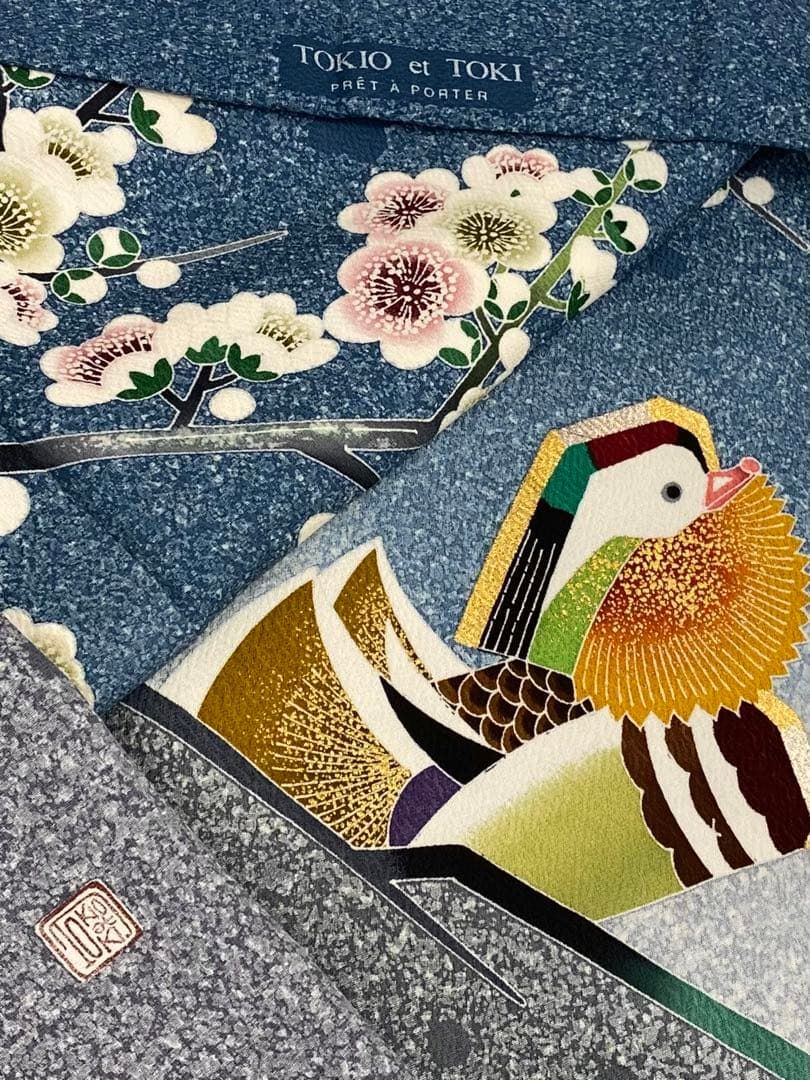 羽田登喜男 TOKIO et TOKI 落款入 金彩 叩き染 紋意匠 正絹