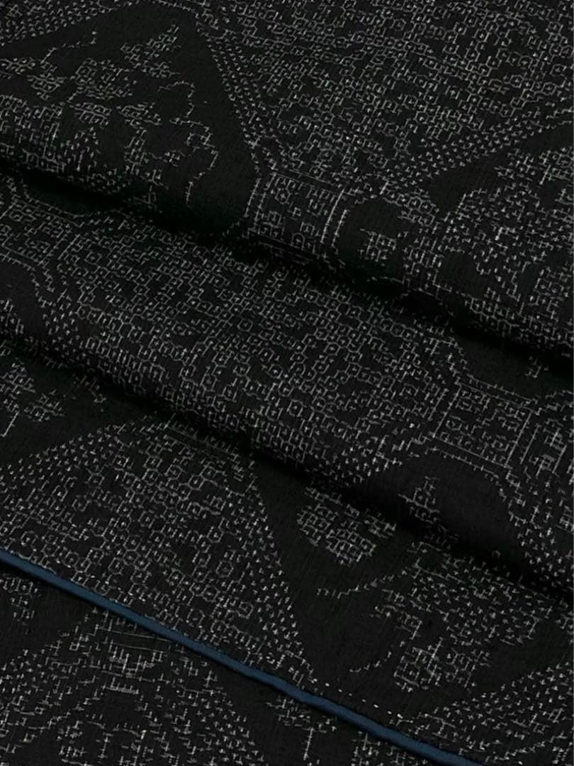 重要無形文化財指定 本場結城紬 100亀甲 井上商事 正絹 躾糸付き