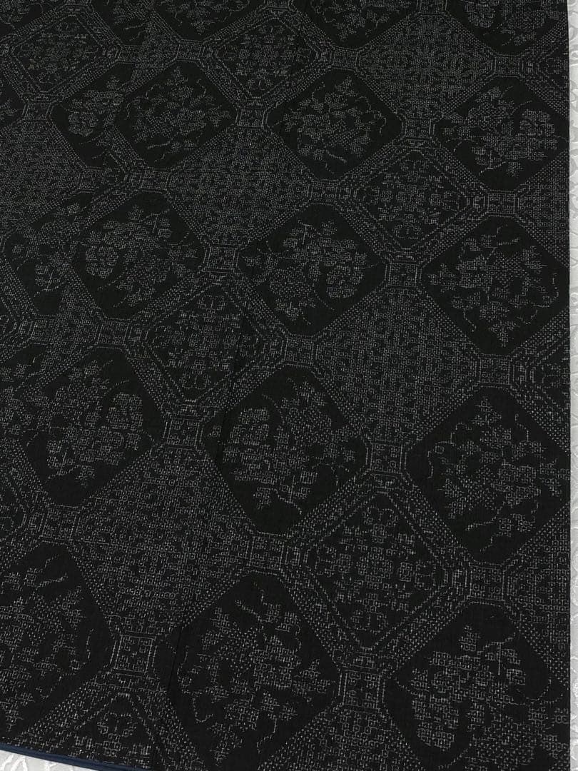 重要無形文化財指定 本場結城紬 100亀甲 井上商事 正絹 躾糸付き