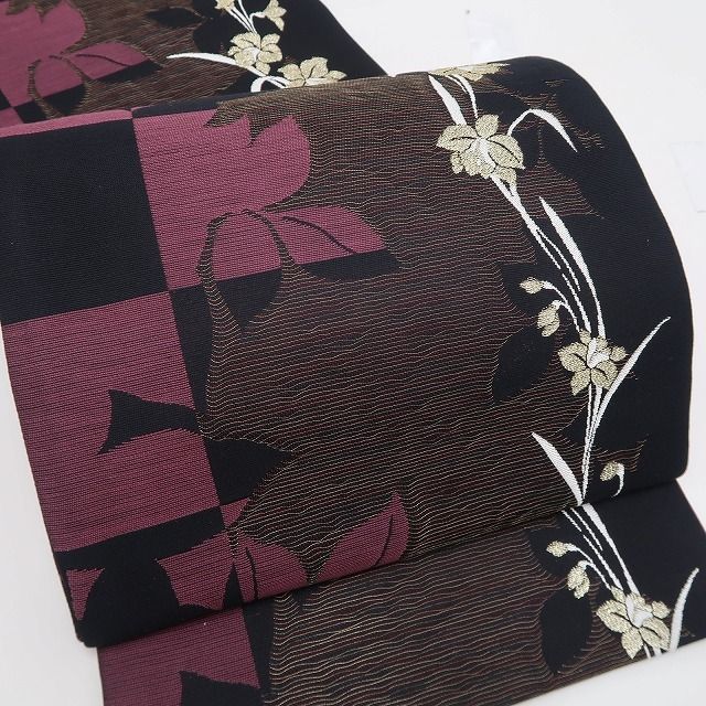 色無地 一つ紋 袋帯 丹下雄介 2点セット 落款入 やまと扱い 正絹 X470 ❁tomihisa❁新品 丹下雄介監修 市松×花 着物 正絹 全通”陰影と洗練の