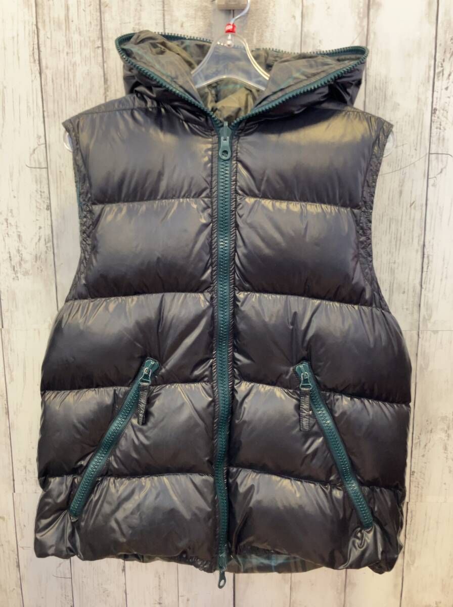 DUVETICA デュベティカ ダウンベスト リバーシブル ブラック チェック ririジップ 01331600 ブルガリア製