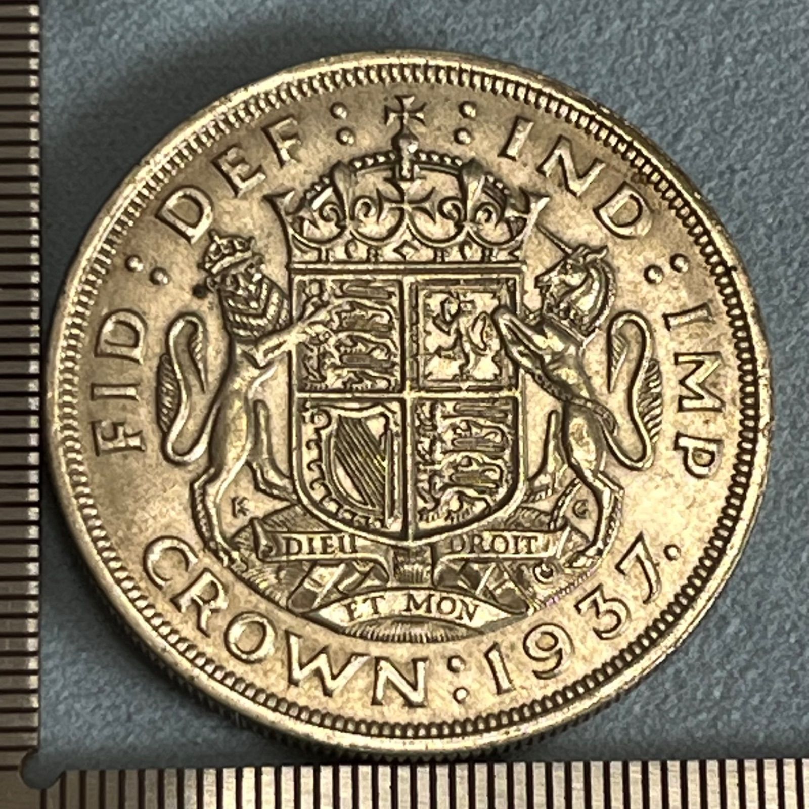 銀貨】1937年 イギリス ジョージ6世 戴冠記念 クラウン銀貨
