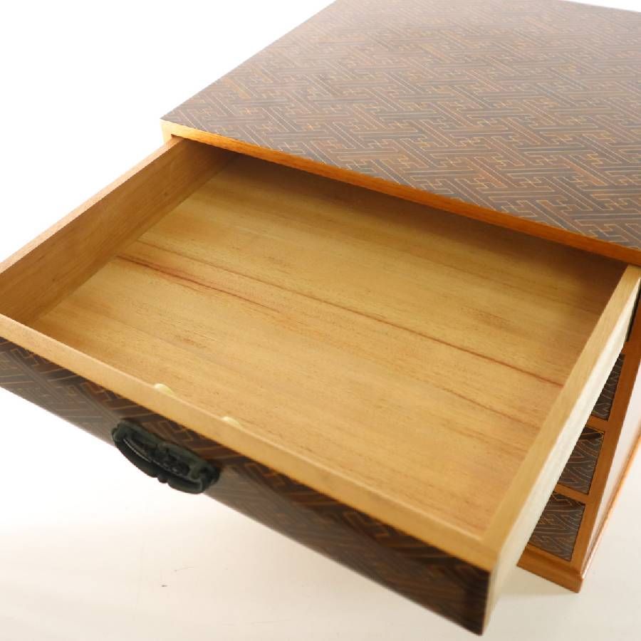 箱根寄木細工 小引き出し 4段 5杯 小箪笥 民芸家具 伝統工芸品 小物
