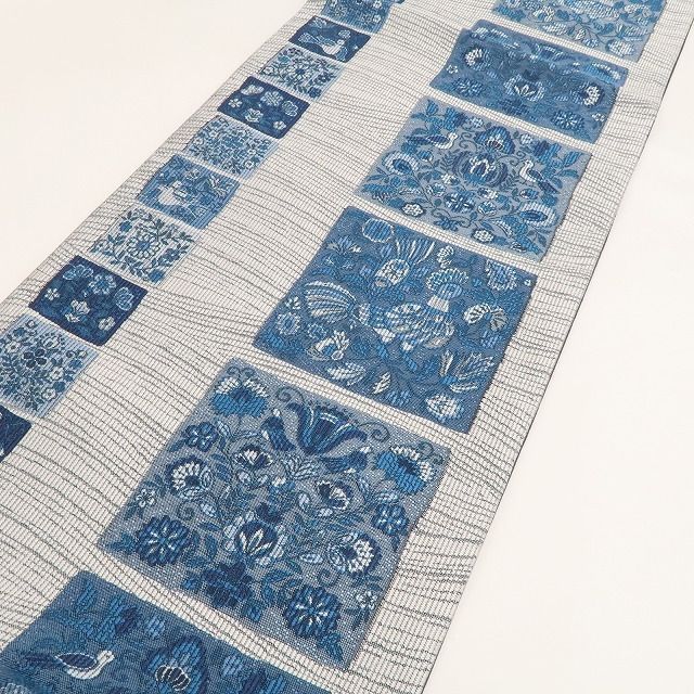 本藍染が語る更紗の物語 袋帯