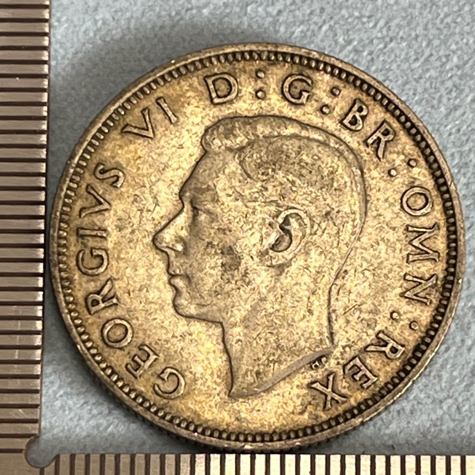 銀貨】1939年 イギリス ジョージ6世 2シリング銀貨／第二次世界大戦