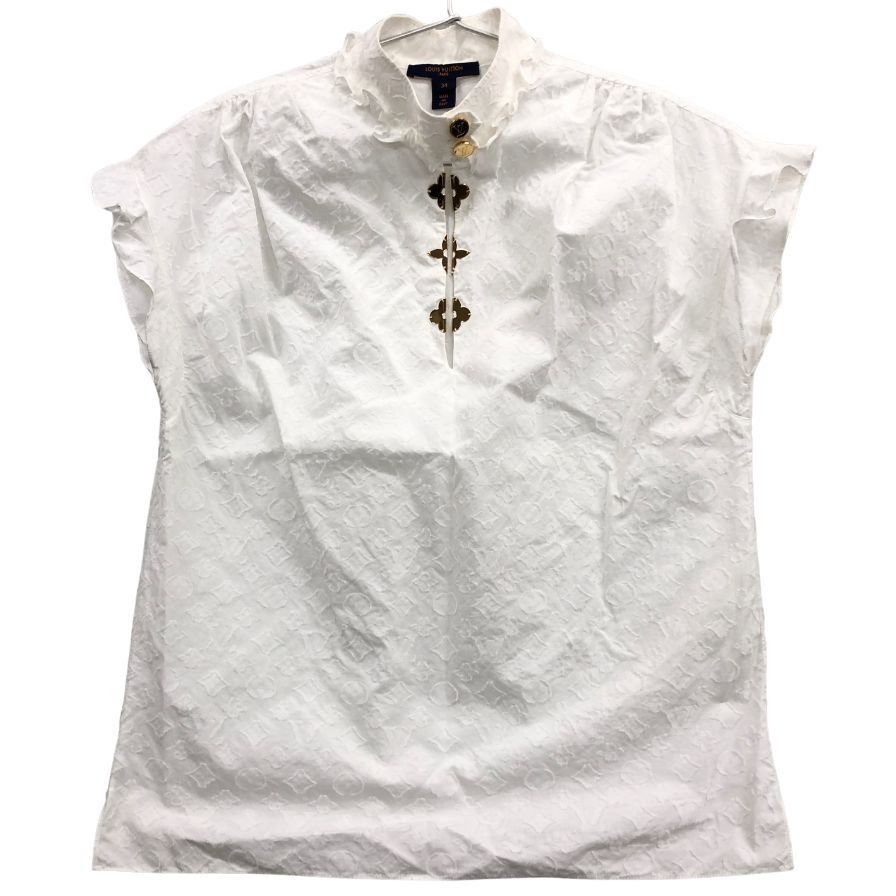 ルイヴィトン 19AW モノグラムフリル ノースリーブシャツ AFB36