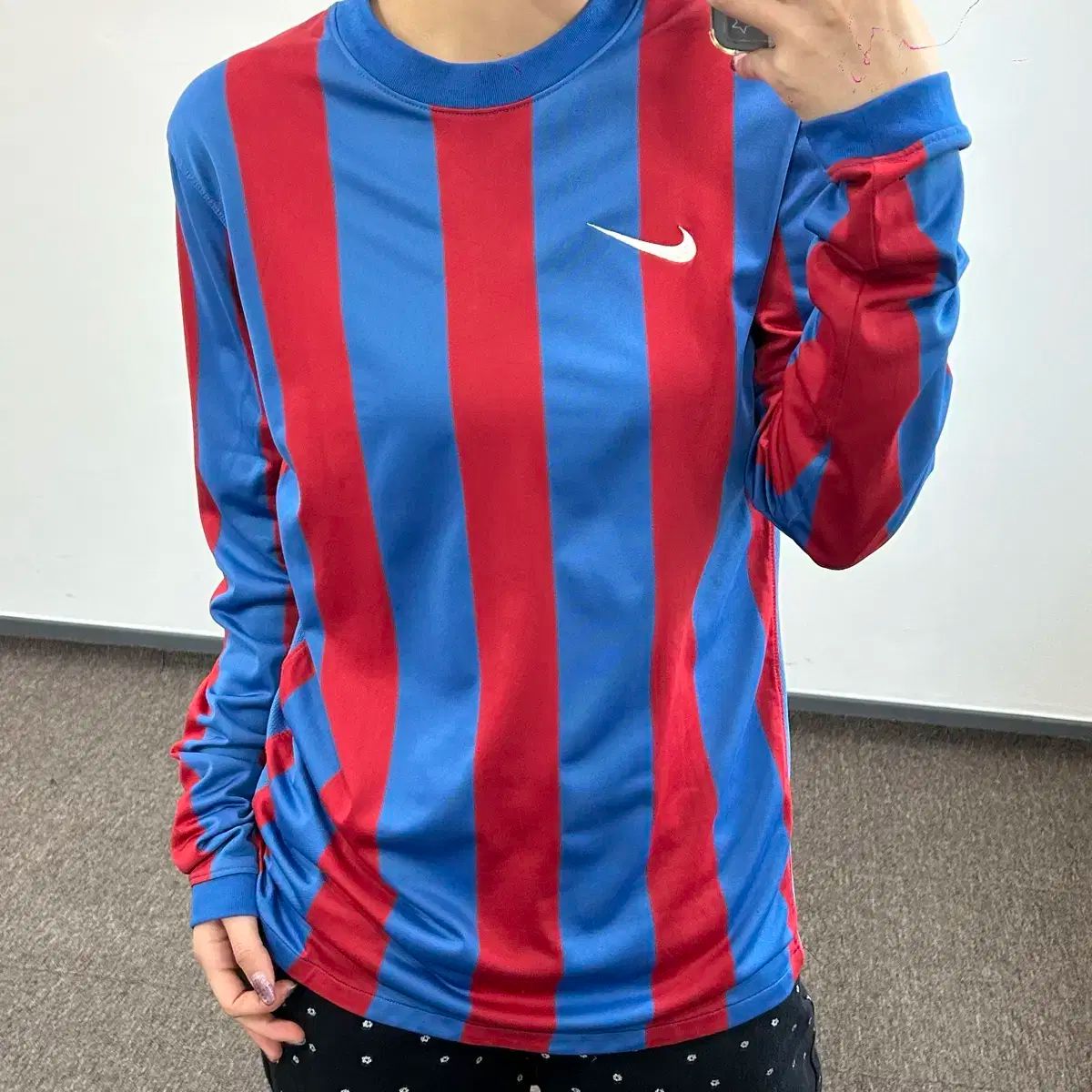 NIKE ナイキ サッカー ブルーレッド バイカラー ストライプ サッカードジャージ