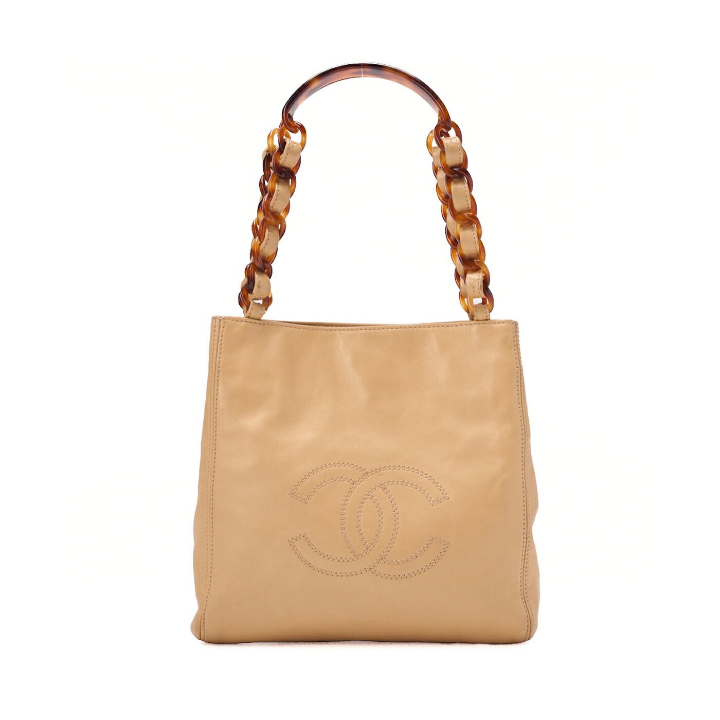 CHANEL シャネル チェーントートバッグ ココマーク べっ甲柄 プラ 
