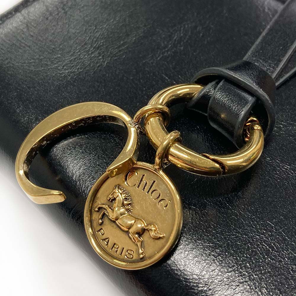 新品 Chloe クロエ CHC25SP534 O16 001 シャイニーレザー製 Alphabet