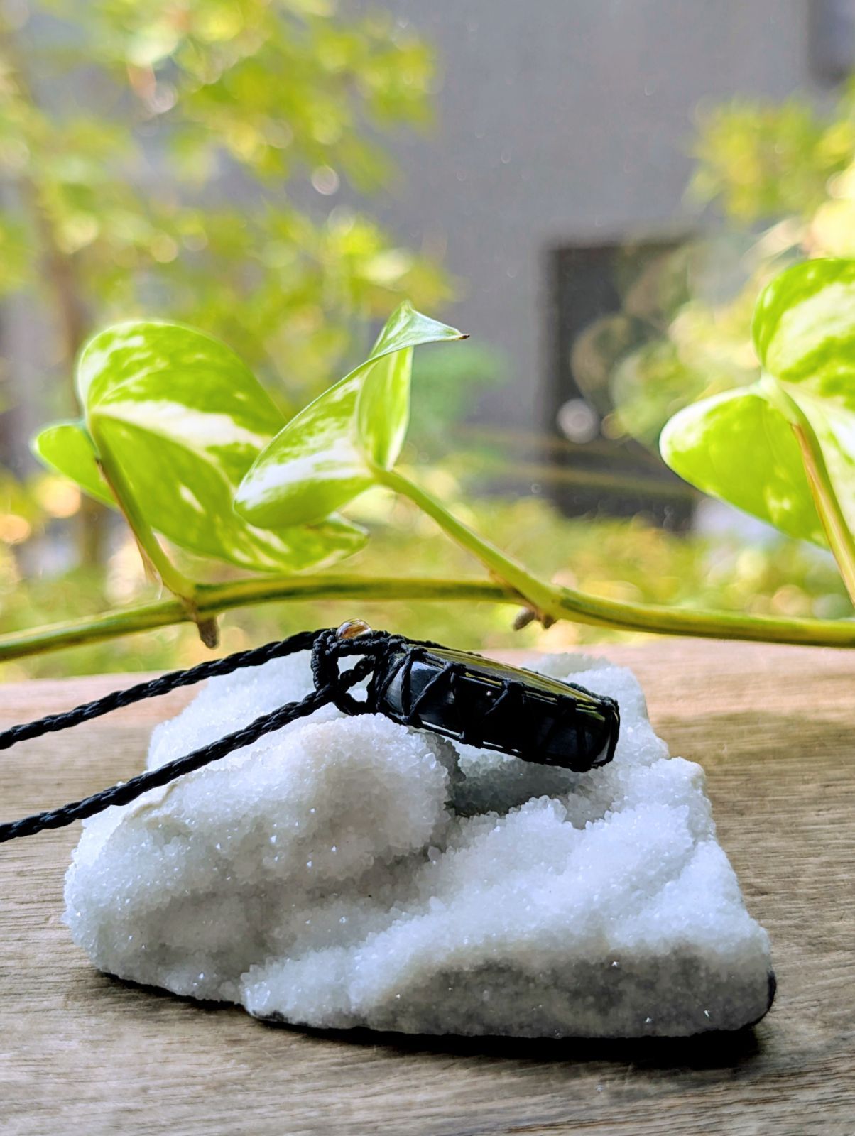 ✩ラブラドライト マクラメ編みネックレス