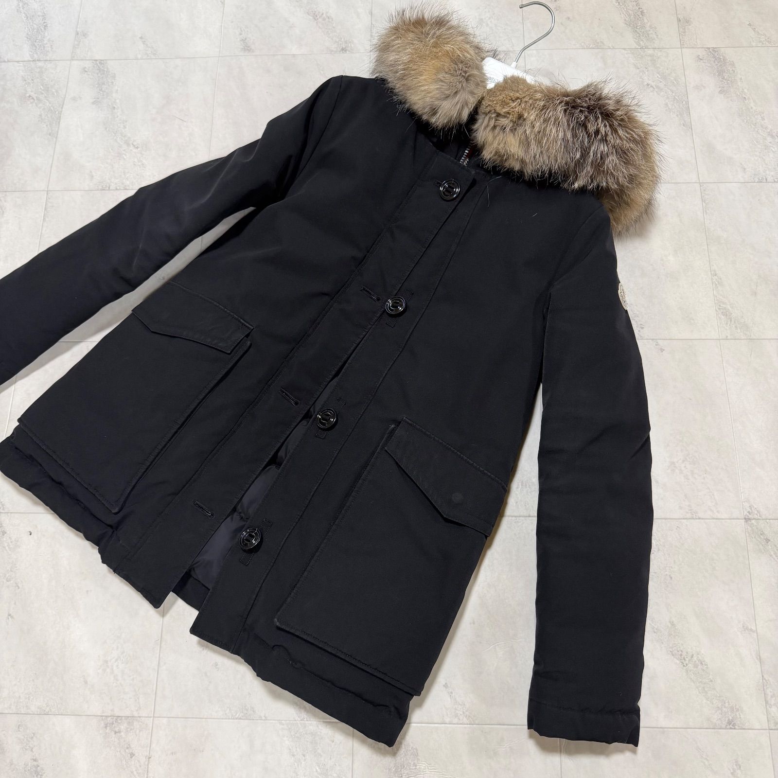MONCLER モンクレール COURVITE フォックス サイズ0 ダウンジャケット コート ブラック レディース
