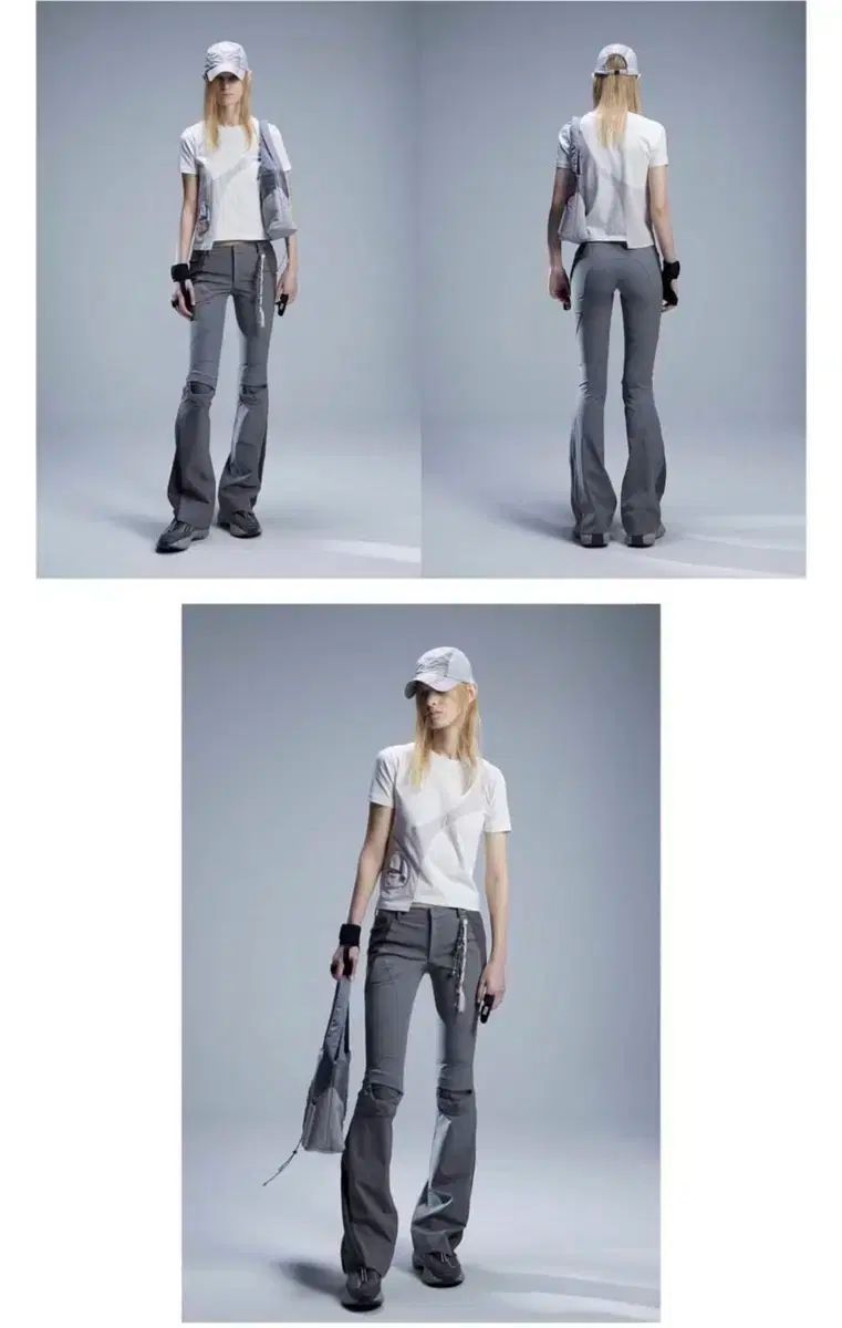 OJOS オホス のディテール ローライズ パンツ グレー