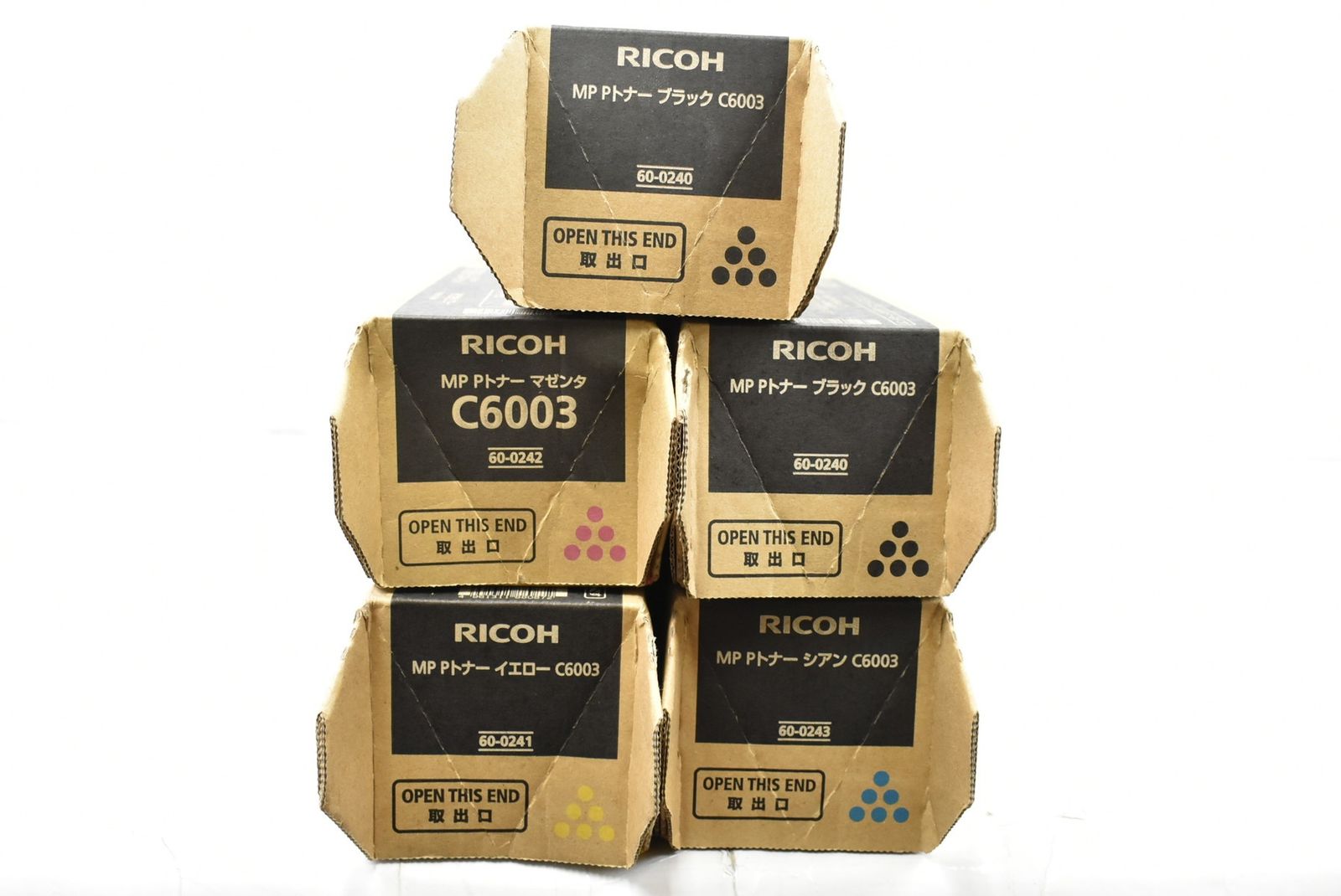 RICOH 純正 トナー C6003 4色5本 シアン マゼンタ イエロー ブラック リコー IT6YK11UBDDC-L12-byebye