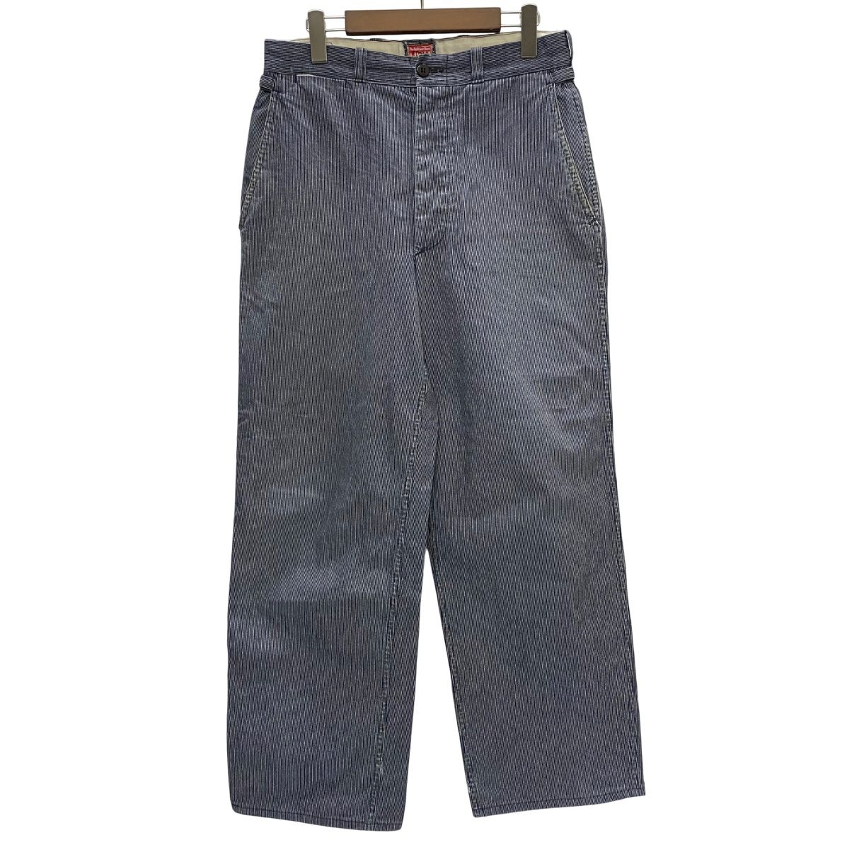 リアルマッコイズ JOE McCOY 旧マッコイズ 8HOUR UNION ウォバッシュ ヒッコリー ボトムスその他 ブルー 32-36サイズ 201MB-1167 VB