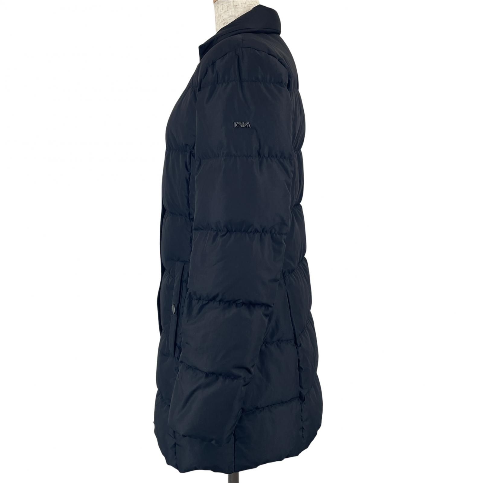 EMPORIO ARMANI エンポリオ アルマーニ 22年製 ロゴ金具付き ダウンコート ダウンジャケット ブラック 42 レディース