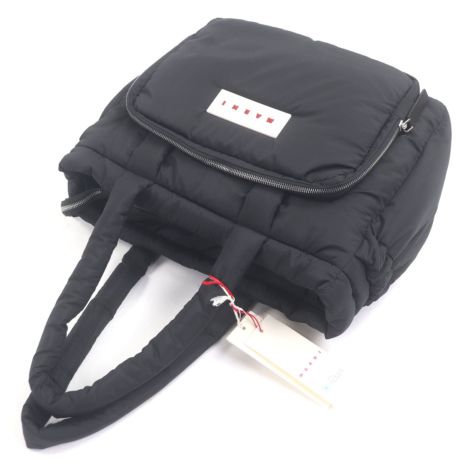 【新色追加】 □MARNI マルニ SHMQ0097 PUFF East West パフ ロゴ入り トートバッグ ハンドバッグ ブラック 保存袋付き イタリア製 メンズ 送料無料の商品多数！