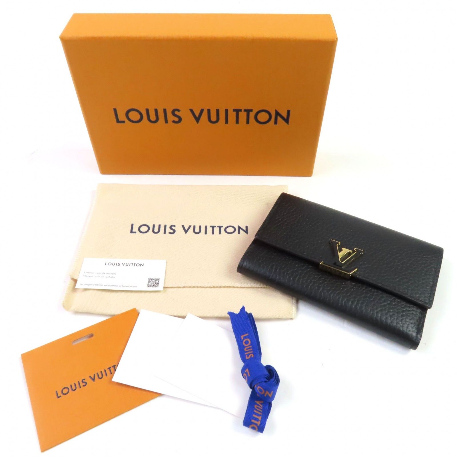 LOUIS VUITTON ルイヴィトン M62157 ポルトフォイユ・カプシーヌ コンパクト トリヨンレザー ノワール ホットピンク 二つ折り財布 ゴールド金具 箱 保存袋付き フランス製 レディース