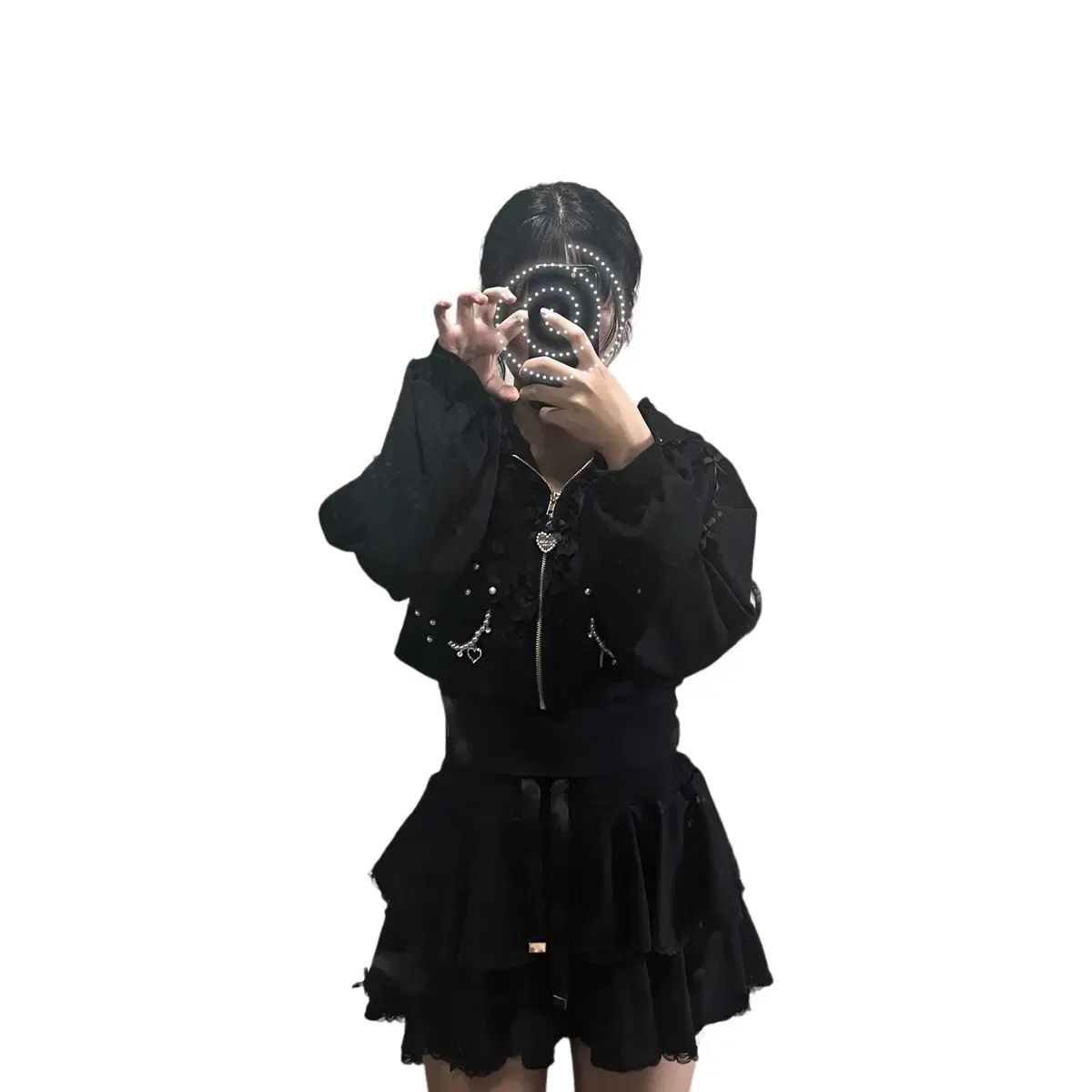 シークレットハニー フーディー ジップアップ リボン セットアップ ゴシック 量産型 地雷系