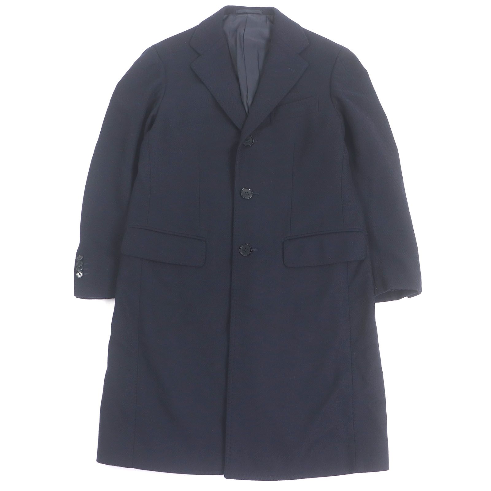 □RING JACKET リングヂャケット RT019F22X ウール チェスターコート ロングコート ネイビー 44 メンズ