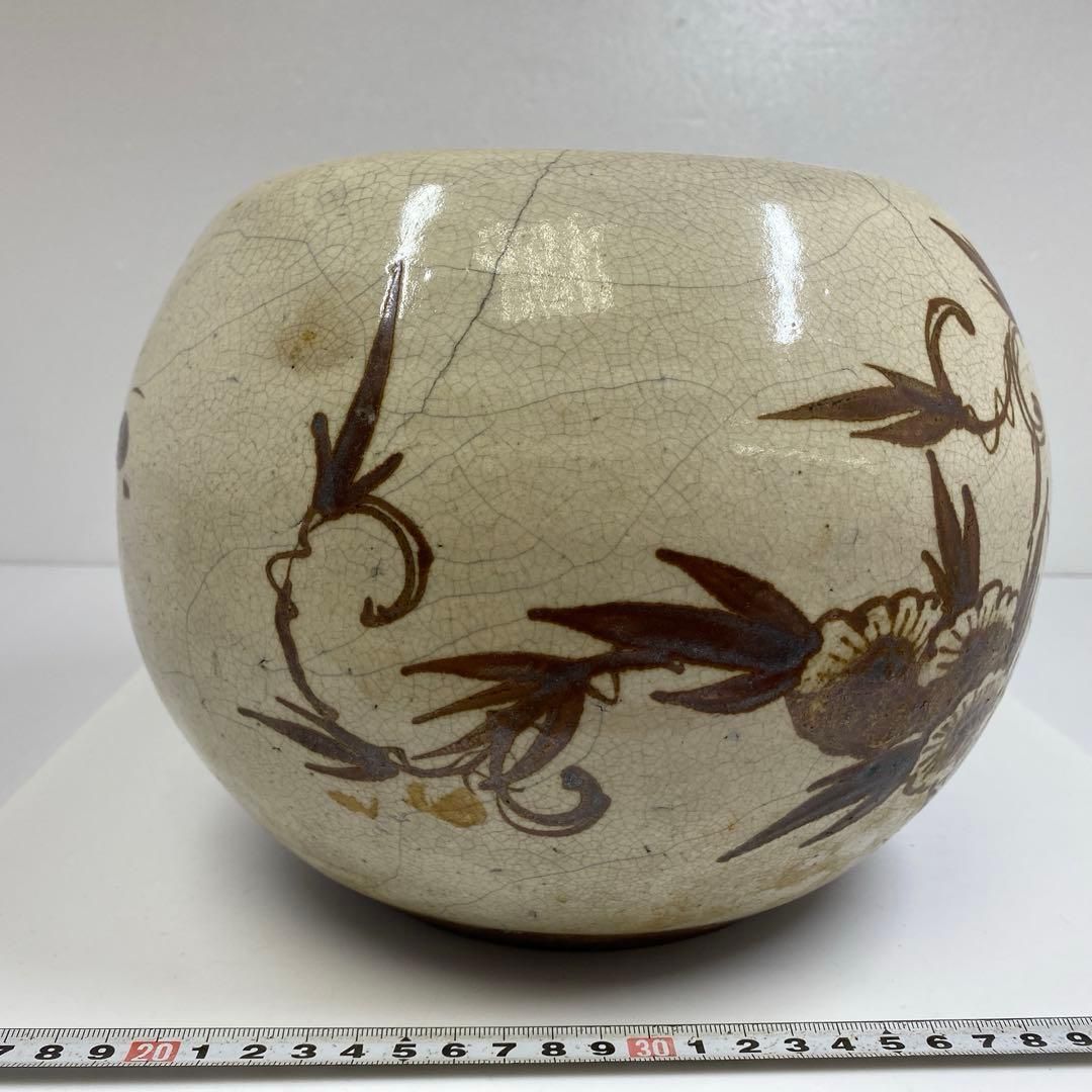 古唐津 鉄絵 壺 幅約23.5㎝ 東さ7-0203 WWW_IBETON_RU