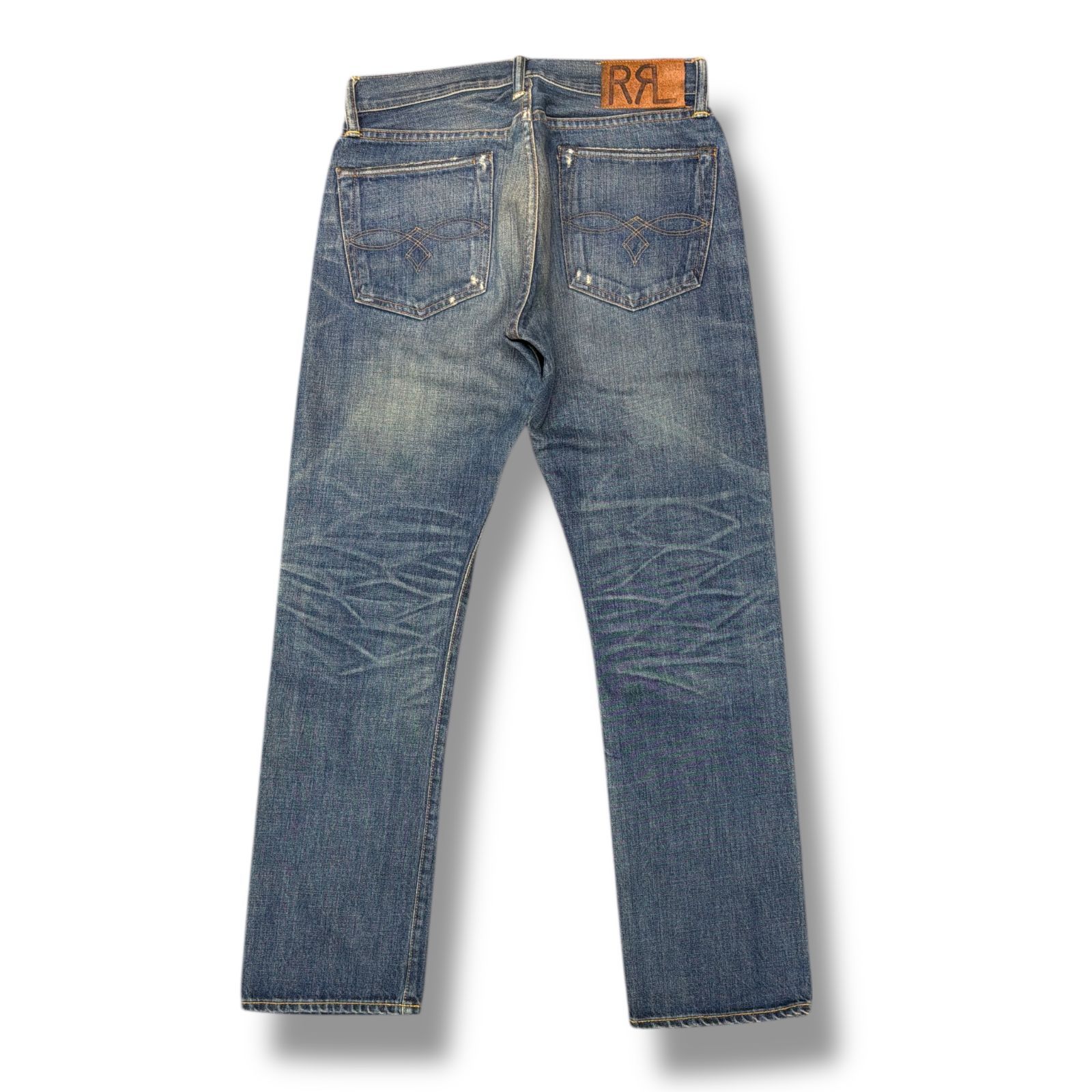 参考上代44000円 RRL LOW DENIM PANTS クラッシュデニムパンツ ジーンズ ラルフローレン ダブルアールエル インディゴ W 30 1619 M 6