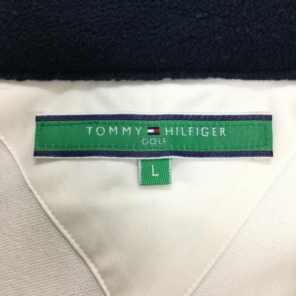 超 トミーヒルフィガー 中綿ジャケット 白×ネイビー×レッド 前ロゴ メンズ L ゴルフウェア Tommy Hilfiger Golf LLC-HASEGAWATOSO_COM