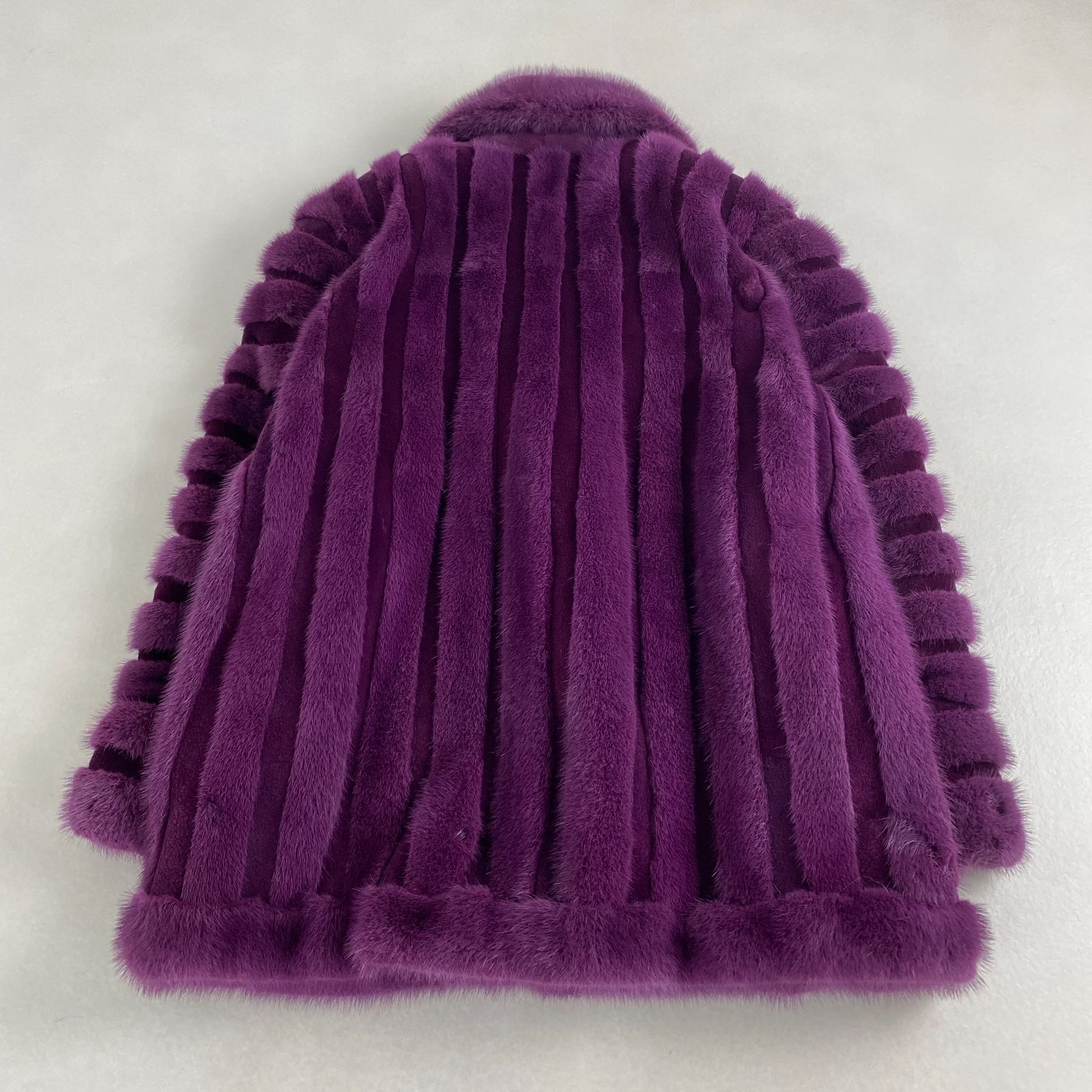 毛皮コート ミンク 本毛皮 リアルファー 紫 ピンク 奇抜 リバーシブル