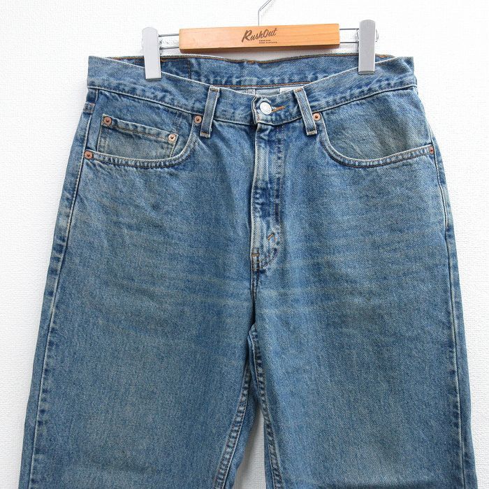 W 33 古着 ジーンズ リーバイス Levis 550 メンズ 00 s ヒゲ コットン 紺 ネイビー デニム 25 oct 29 ボトムス ジーパン Gパン ロング パ