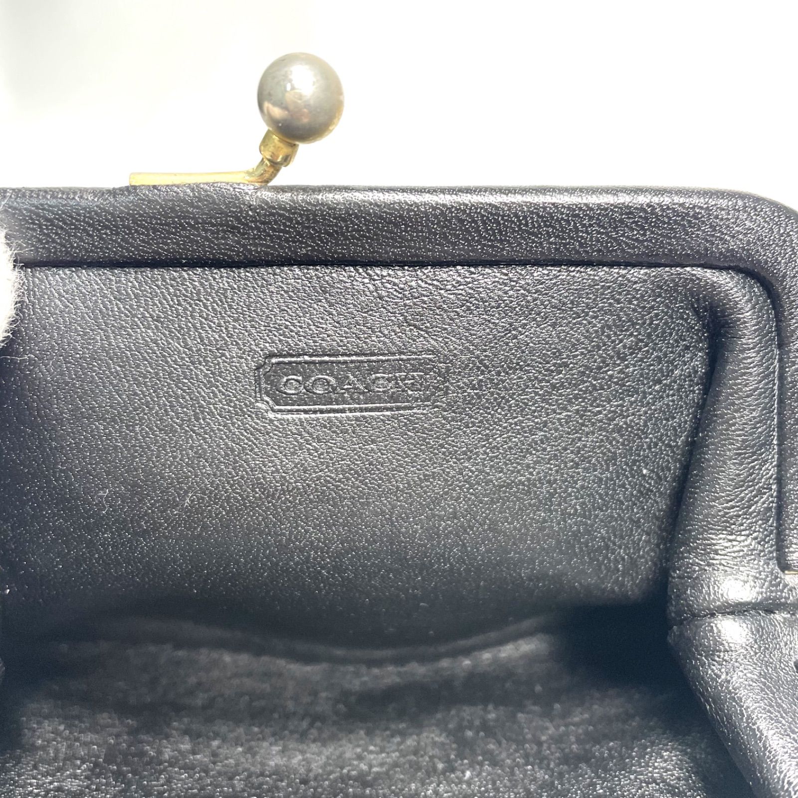 オールドコーチ OLD COACH レザー ブラック がま口 小銭入れ コイン 