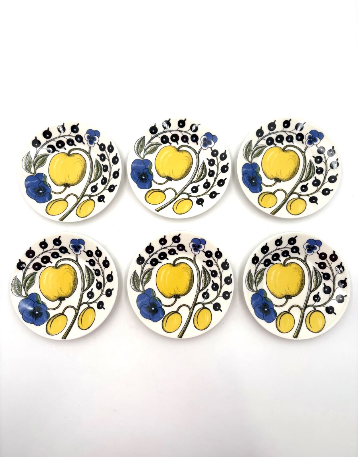 ARABIA アラビア イエロー パラティッシ 14cm プレート 6枚セット