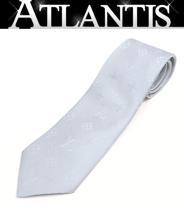 広尾店 ルイヴィトン Louis Vuitton モノグラムシェードネクタイ グレー 17481