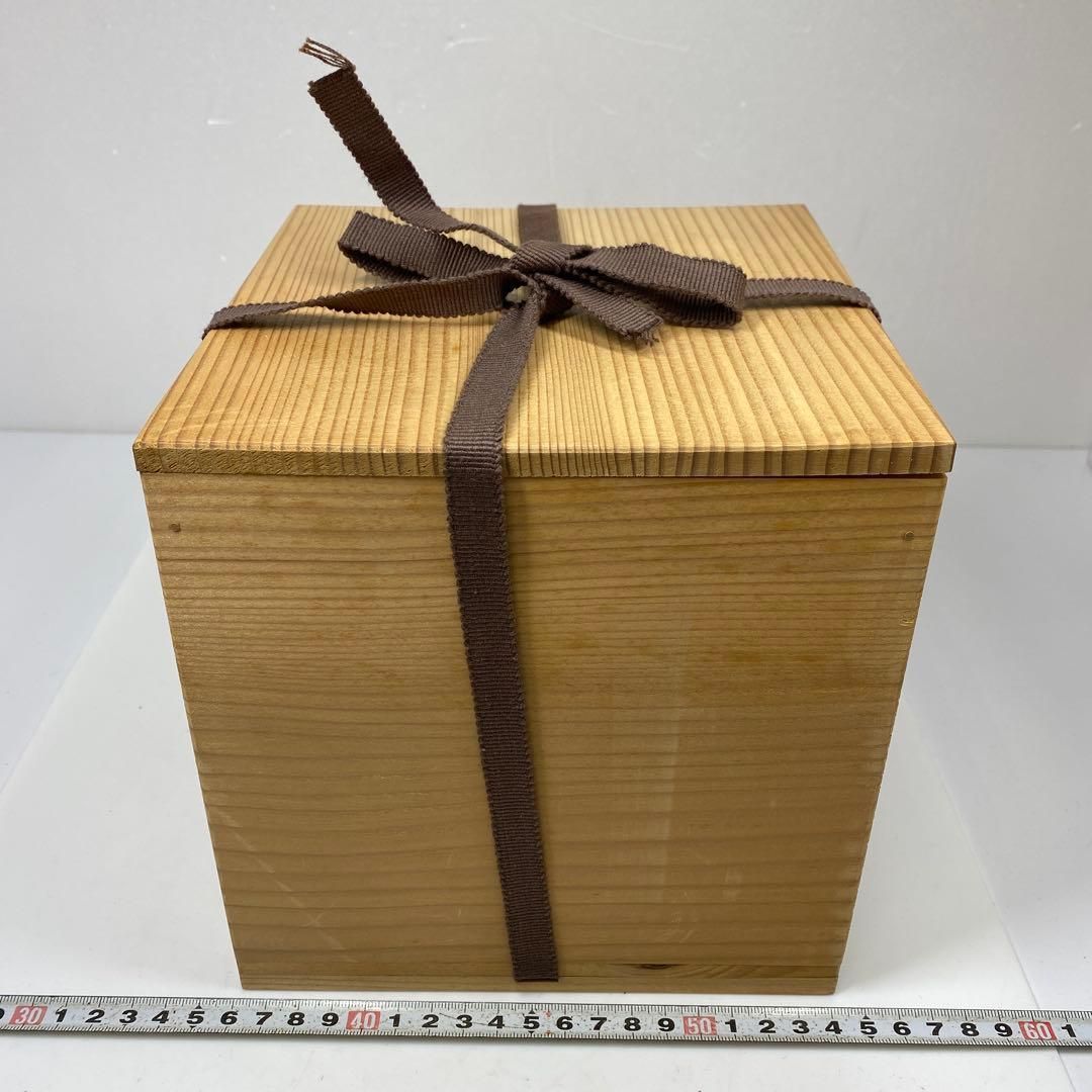 椋木英三 笹絵蓋物 共箱 師:寛次郎 高さ約16㎝（蓋込） 東里7-0207①