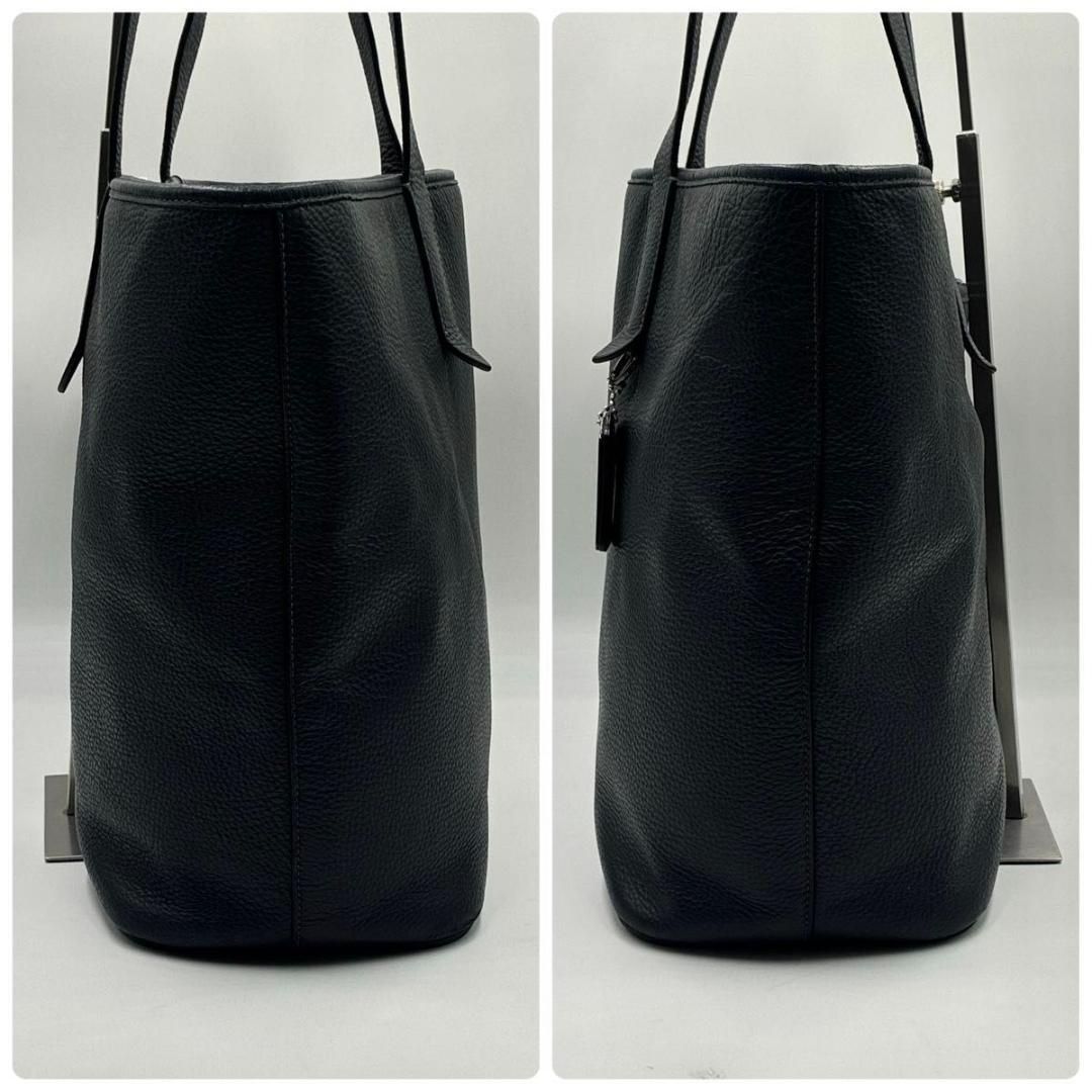 高級 コーチ サリバン C9876 トートバッグ レザー シボ革 A4 ネイビー