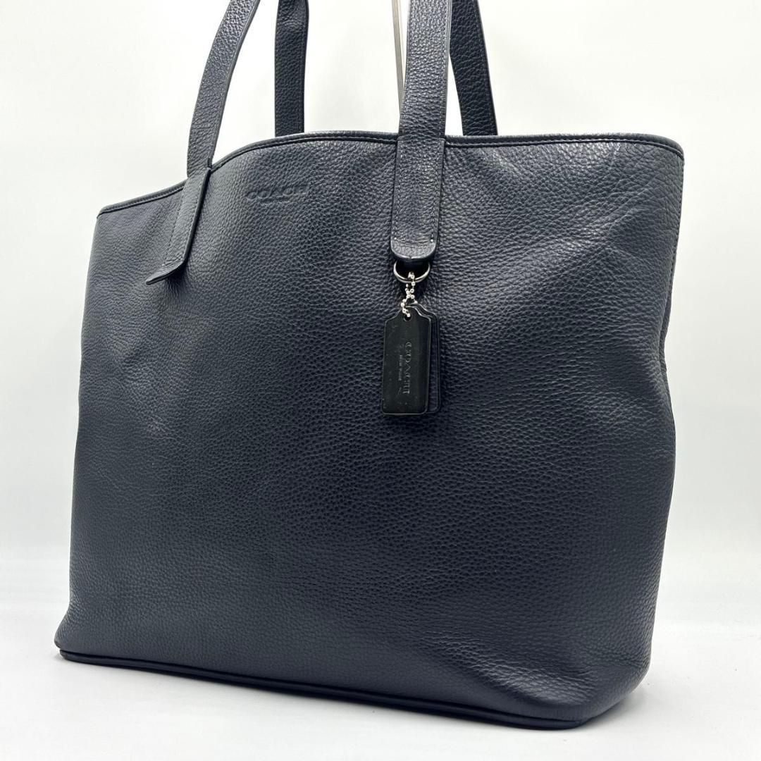 コーチ サリバン C9876 トートバッグ レザー シボ革 A4 ネイビー