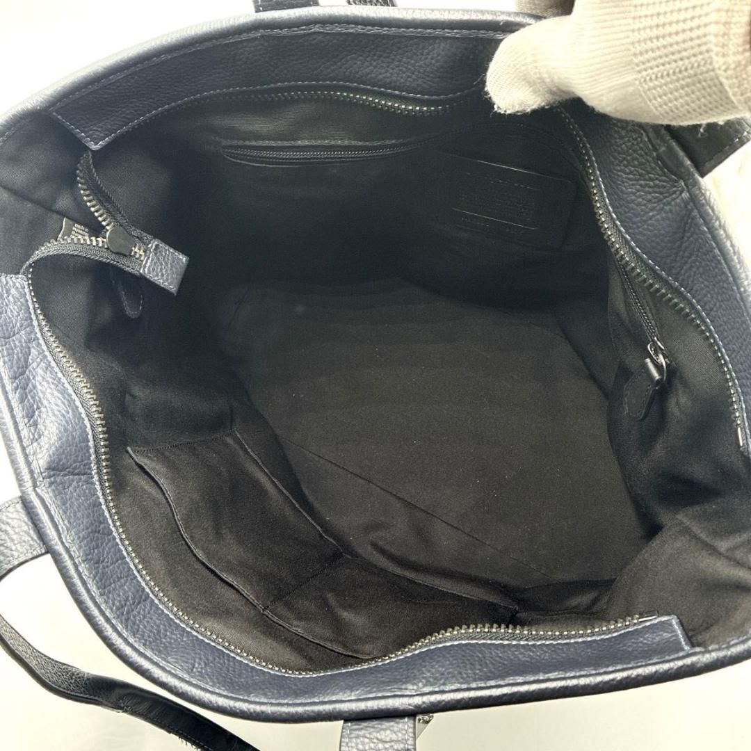 高級 コーチ サリバン C9876 トートバッグ レザー シボ革 A4 ネイビー