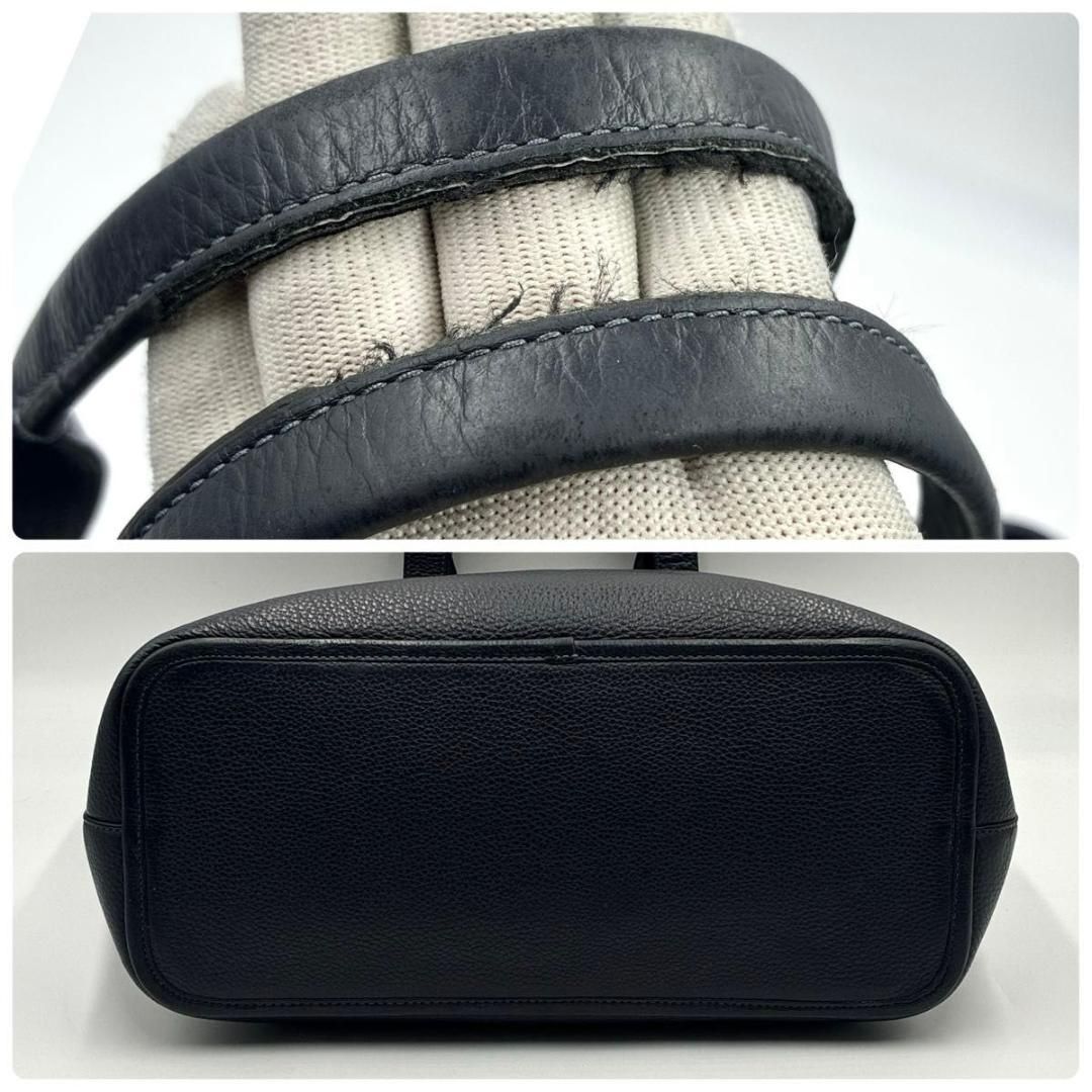 高級 コーチ サリバン C9876 トートバッグ レザー シボ革 A4 ネイビー