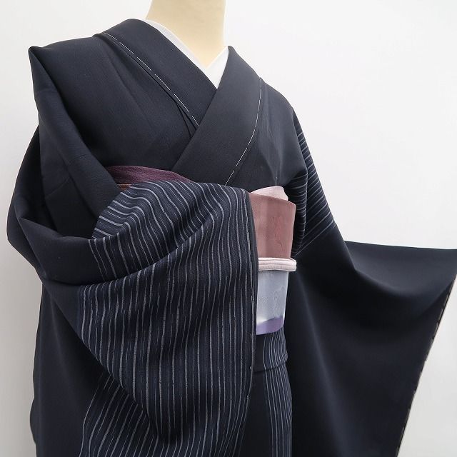  ❁tomihisa❁ 縦縞 お仕立て上がり品 着物 仕付け糸付 トールサイズ 縦縞でスッキリと品よく装う 付下げ 7025 訪問着 付け下げ 着物