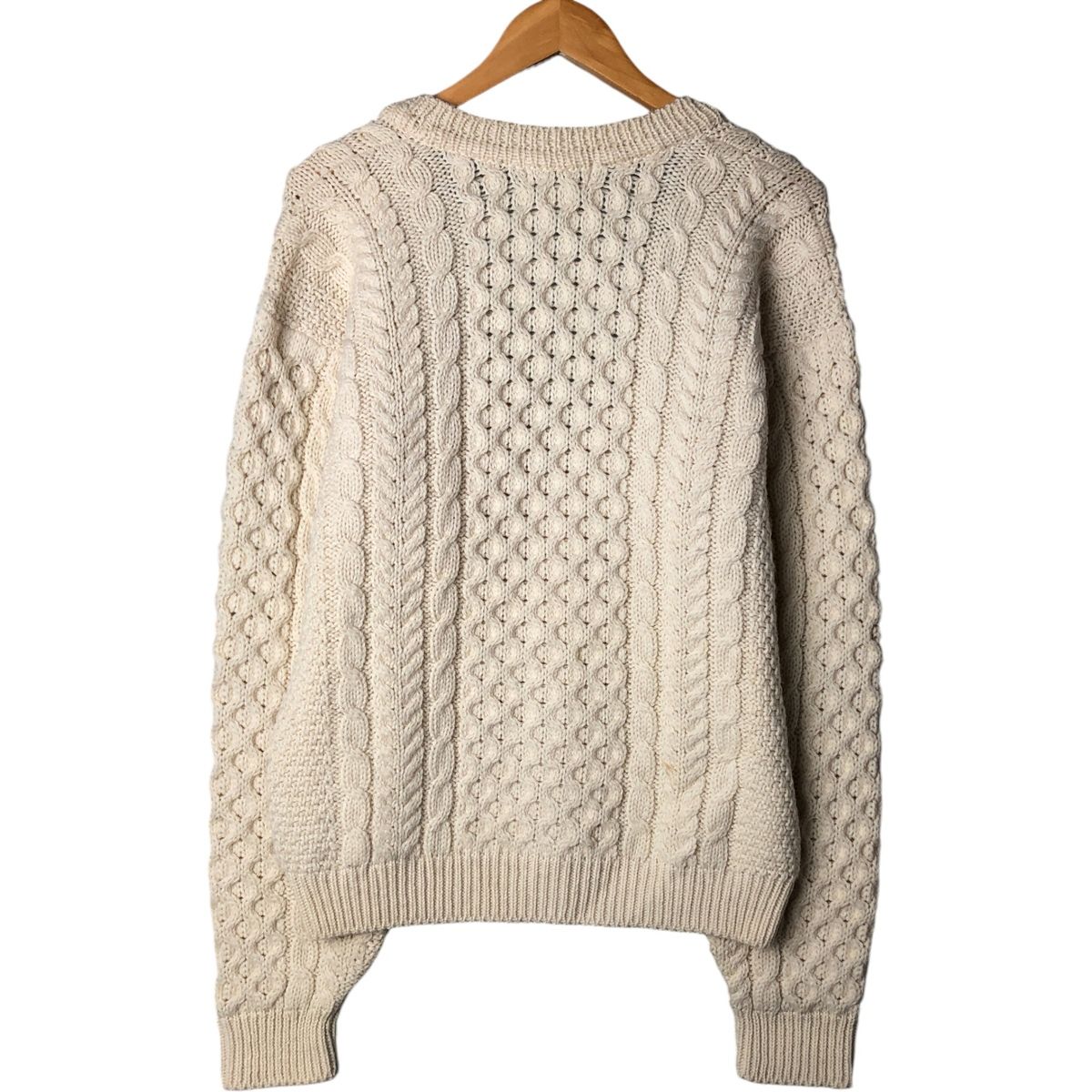 エルエルビーン アイルランド製 フィッシャーマン アランニットカーディガン L 70s～ L.L.Bean アイルランド製 エルエルビーン アランニット