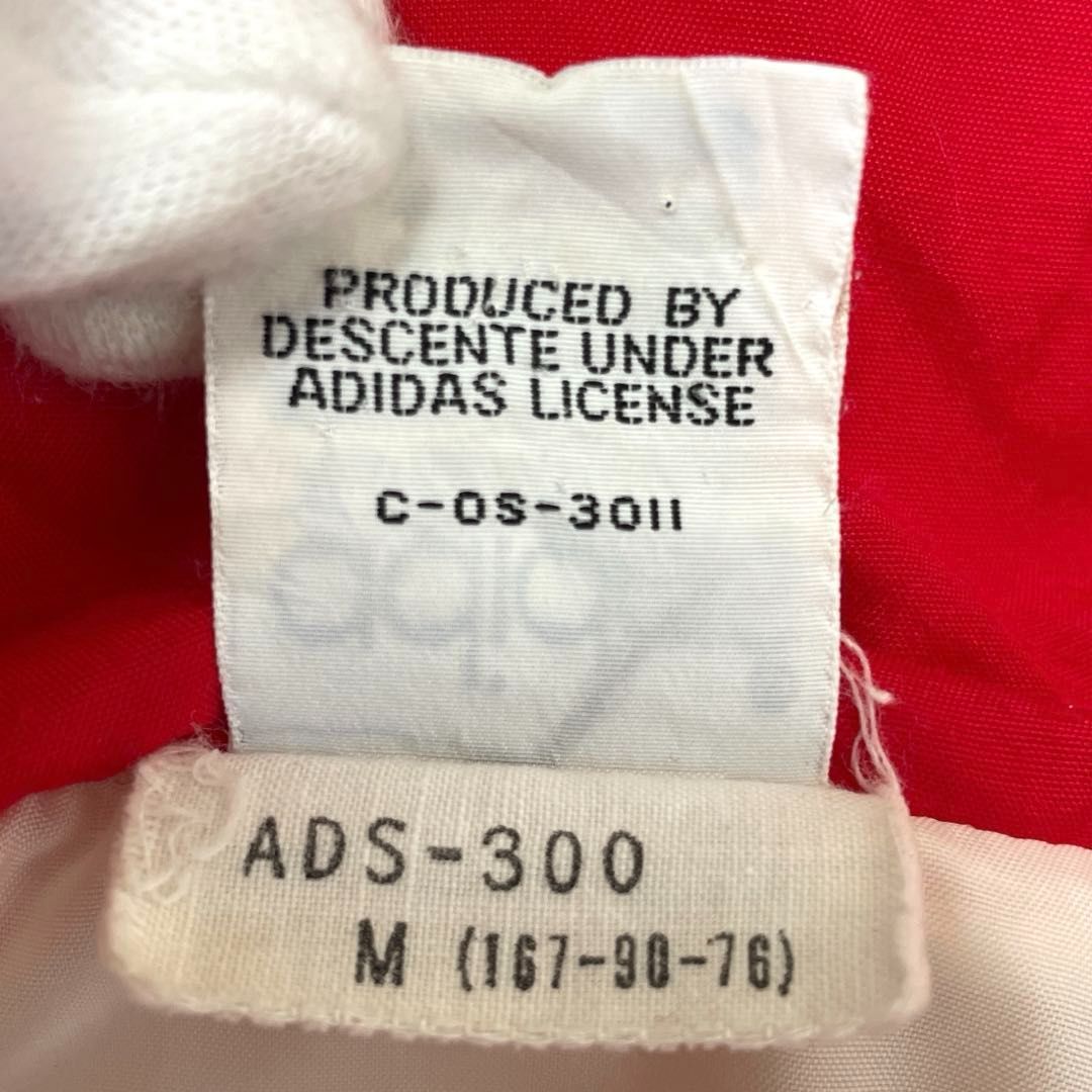 70s-80s adidas 中綿入りジャケット Mサイズ ホワイト白/レッド赤 